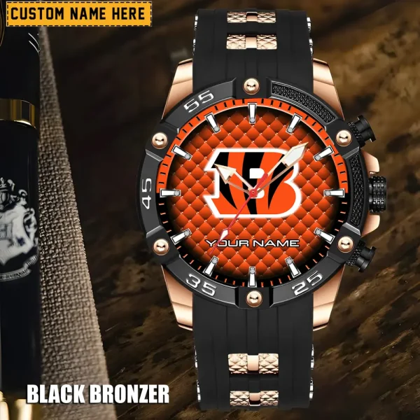 Cincinnati Bengals Mens Silicone Waterproof Date Fashion WristWatch ANZSSFWW072