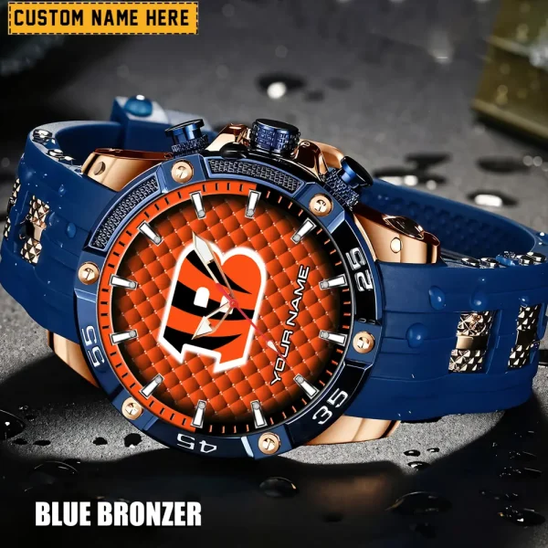 Cincinnati Bengals Mens Silicone Waterproof Date Fashion WristWatch ANZSSFWW072 - Image 6