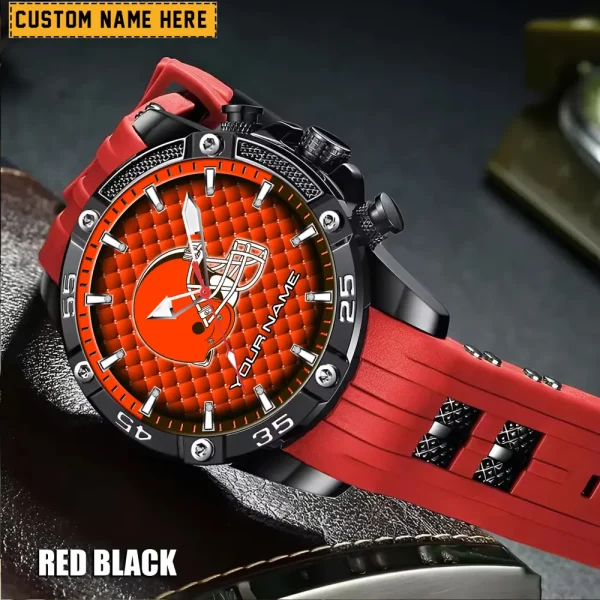 Cleveland Browns Mens Silicone Waterproof Date Fashion WristWatch ANZSSFWW073 - Image 2
