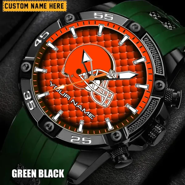 Cleveland Browns Mens Silicone Waterproof Date Fashion WristWatch ANZSSFWW073 - Image 3