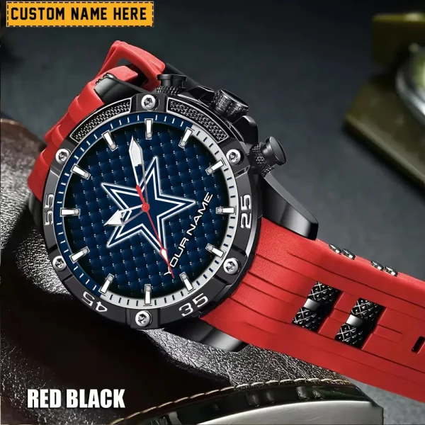 Dallas Cowboys Mens Silicone Waterproof Date Fashion WristWatch ANZSSFWW074 - Image 2