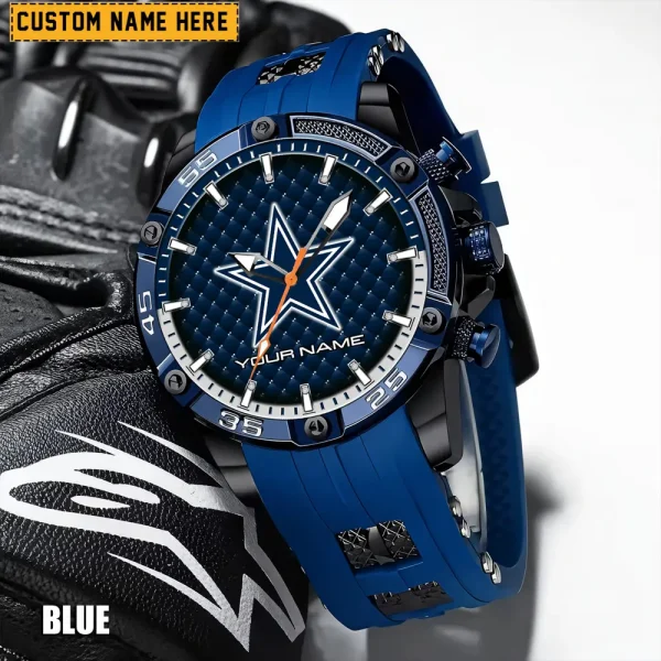 Dallas Cowboys Mens Silicone Waterproof Date Fashion WristWatch ANZSSFWW074 - Image 6