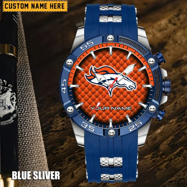 Denver Broncos Mens Silicone Waterproof Date Fashion WristWatch ANZSSFWW075 - Image 3