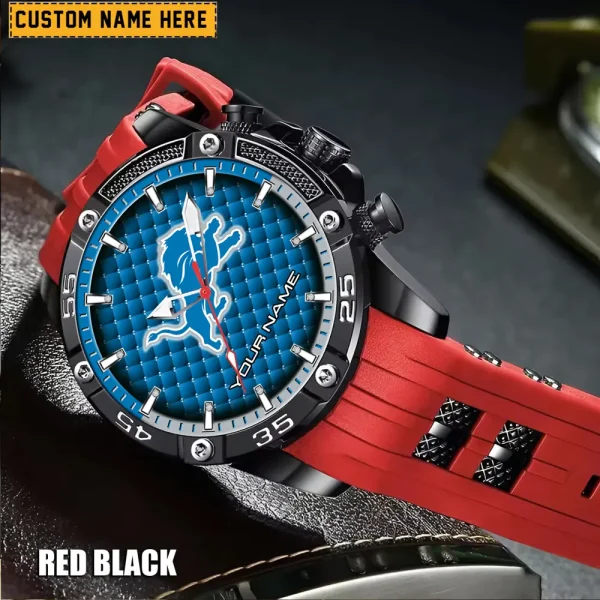 Detroit Lions Mens Silicone Waterproof Date Fashion WristWatch ANZSSFWW076 - Image 2