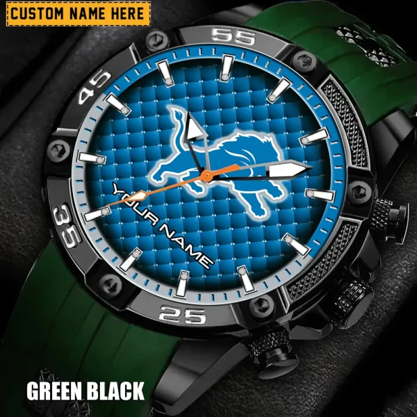 Detroit Lions Mens Silicone Waterproof Date Fashion WristWatch ANZSSFWW076 - Image 3