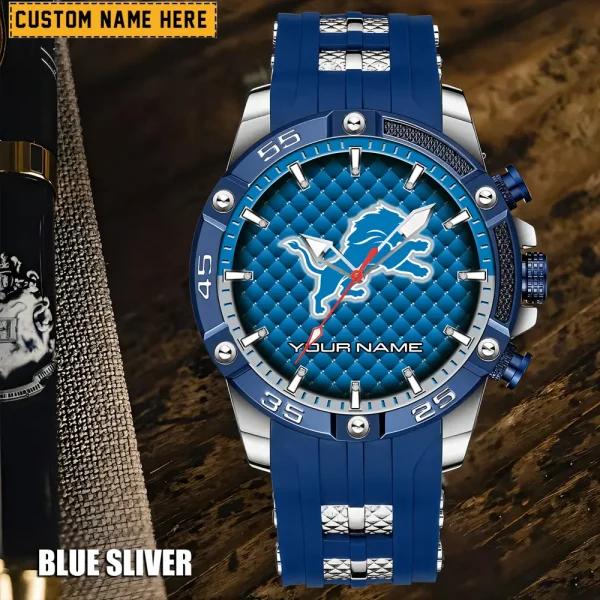 Detroit Lions Mens Silicone Waterproof Date Fashion WristWatch ANZSSFWW076 - Image 5