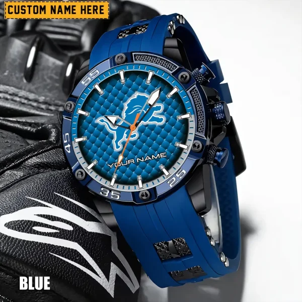 Detroit Lions Mens Silicone Waterproof Date Fashion WristWatch ANZSSFWW076 - Image 6
