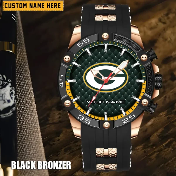 Green Bay Packers Mens Silicone Waterproof Date Fashion WristWatch ANZSSFWW077