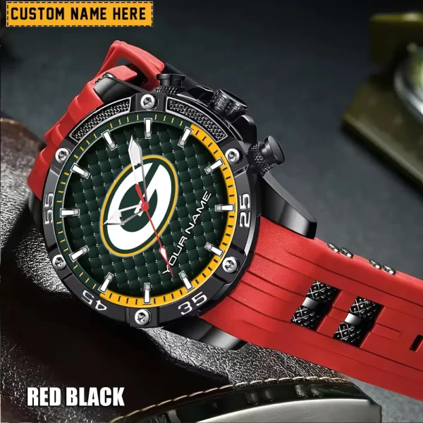 Green Bay Packers Mens Silicone Waterproof Date Fashion WristWatch ANZSSFWW077 - Image 2