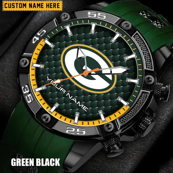 Green Bay Packers Mens Silicone Waterproof Date Fashion WristWatch ANZSSFWW077 - Image 3