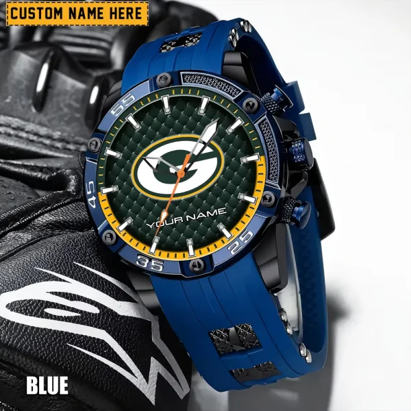 Green Bay Packers Mens Silicone Waterproof Date Fashion WristWatch ANZSSFWW077 - Image 6