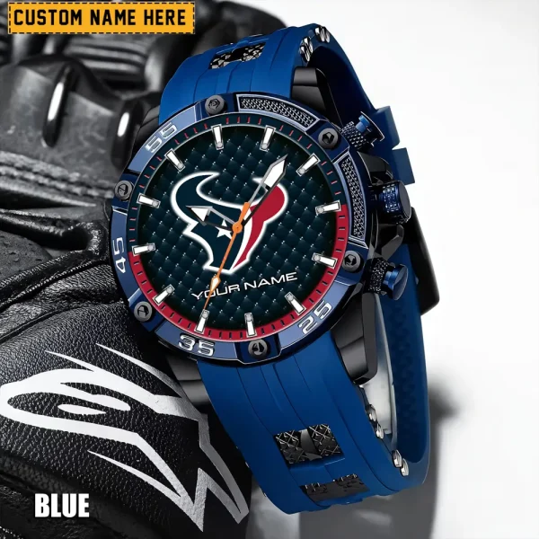 Houston Texans Mens Silicone Waterproof Date Fashion WristWatch ANZSSFWW078 - Image 2