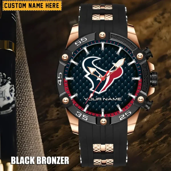 Houston Texans Mens Silicone Waterproof Date Fashion WristWatch ANZSSFWW078
