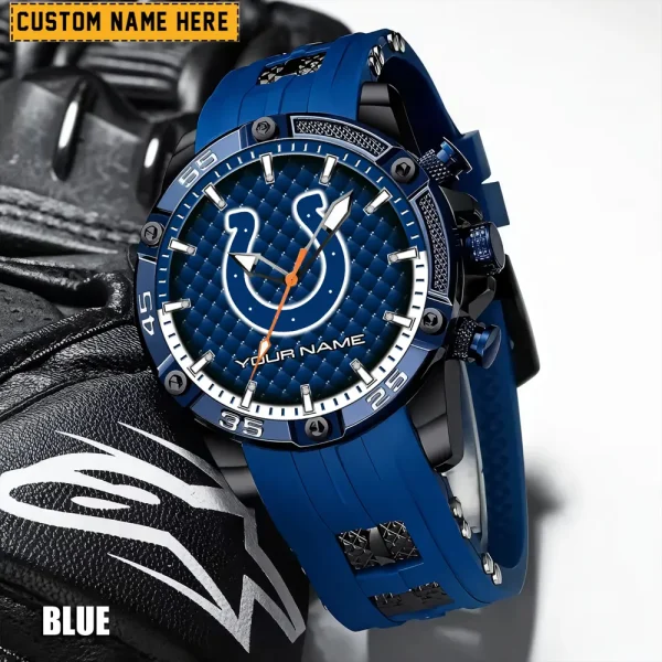 Indianapolis Colts Mens Silicone Waterproof Date Fashion WristWatch ANZSSFWW079 - Image 2