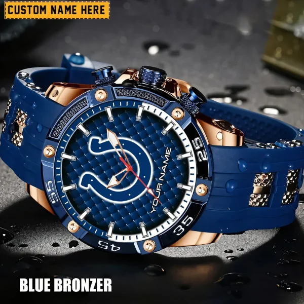 Indianapolis Colts Mens Silicone Waterproof Date Fashion WristWatch ANZSSFWW079 - Image 4