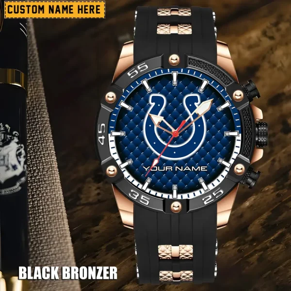 Indianapolis Colts Mens Silicone Waterproof Date Fashion WristWatch ANZSSFWW079