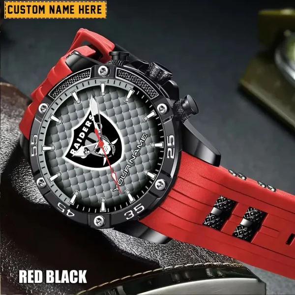 Las Vegas Raiders Mens Silicone Waterproof Date Fashion WristWatch ANZSSFWW082 - Image 2