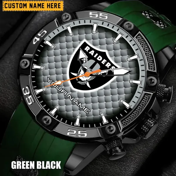 Las Vegas Raiders Mens Silicone Waterproof Date Fashion WristWatch ANZSSFWW082 - Image 3