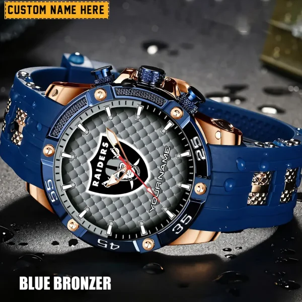 Las Vegas Raiders Mens Silicone Waterproof Date Fashion WristWatch ANZSSFWW082 - Image 4