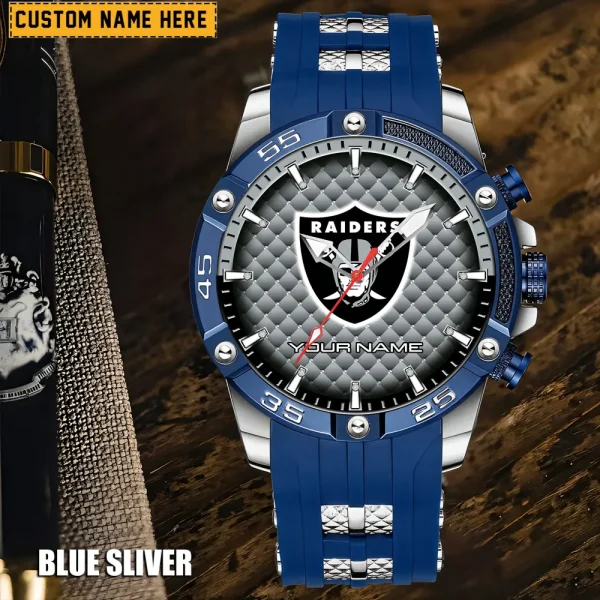 Las Vegas Raiders Mens Silicone Waterproof Date Fashion WristWatch ANZSSFWW082 - Image 5
