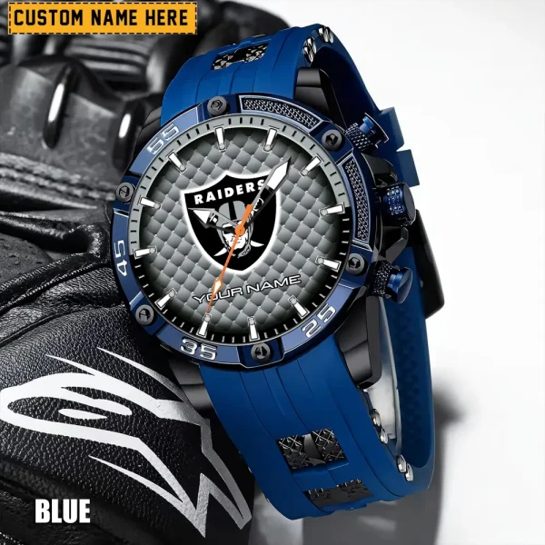 Las Vegas Raiders Mens Silicone Waterproof Date Fashion WristWatch ANZSSFWW082 - Image 6