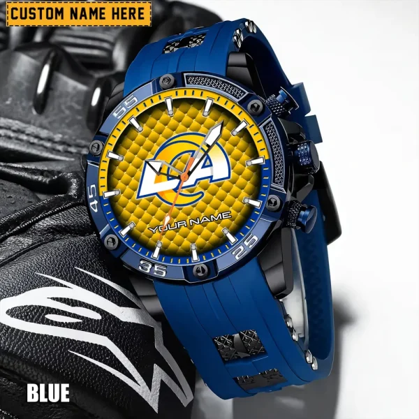 Los Angeles Rams Mens Silicone Waterproof Date Fashion WristWatch ANZSSFWW084 - Image 3