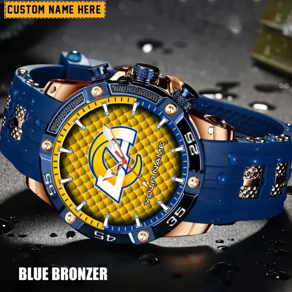 Los Angeles Rams Mens Silicone Waterproof Date Fashion WristWatch ANZSSFWW084 - Image 4