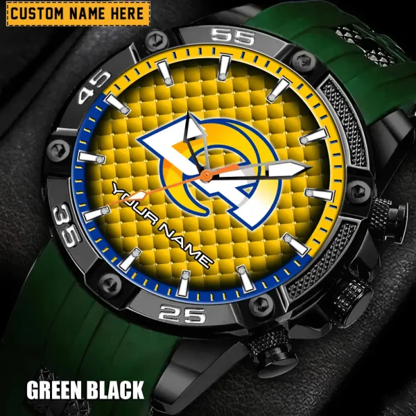 Los Angeles Rams Mens Silicone Waterproof Date Fashion WristWatch ANZSSFWW084 - Image 5