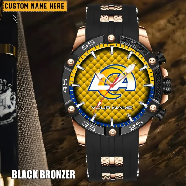 Los Angeles Rams Mens Silicone Waterproof Date Fashion WristWatch ANZSSFWW084