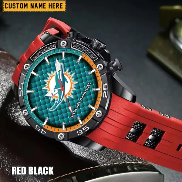 Miami Dolphins Mens Silicone Waterproof Date Fashion WristWatch ANZSSFWW085 - Image 6