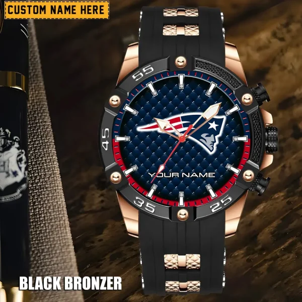 New England Patriots Mens Silicone Waterproof Date Fashion WristWatch ANZSSFWW087