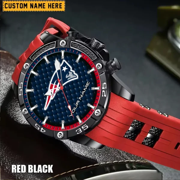 New England Patriots Mens Silicone Waterproof Date Fashion WristWatch ANZSSFWW087 - Image 2
