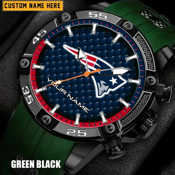New England Patriots Mens Silicone Waterproof Date Fashion WristWatch ANZSSFWW087 - Image 3