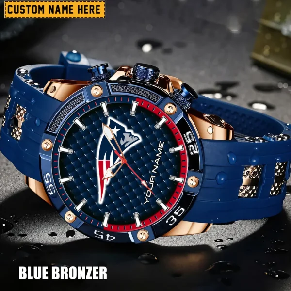 New England Patriots Mens Silicone Waterproof Date Fashion WristWatch ANZSSFWW087 - Image 4