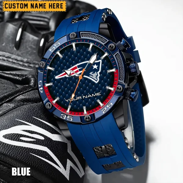 New England Patriots Mens Silicone Waterproof Date Fashion WristWatch ANZSSFWW087 - Image 6