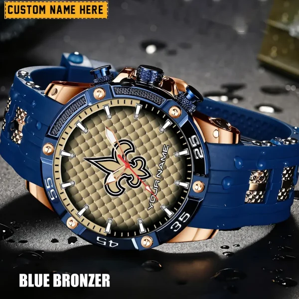 New Orleans Saints Mens Silicone Waterproof Date Fashion WristWatch ANZSSFWW088 - Image 4