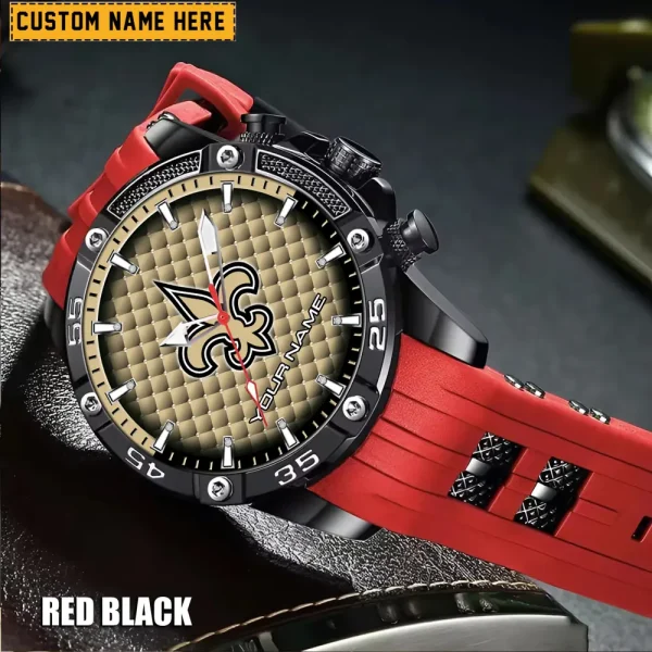 New Orleans Saints Mens Silicone Waterproof Date Fashion WristWatch ANZSSFWW088 - Image 6
