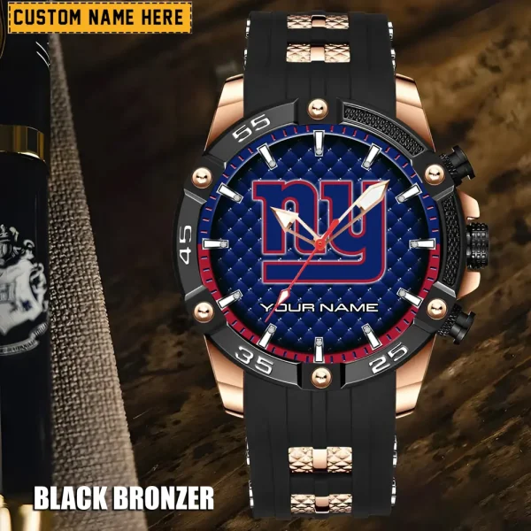 New York Giants Mens Silicone Waterproof Date Fashion WristWatch ANZSSFWW089