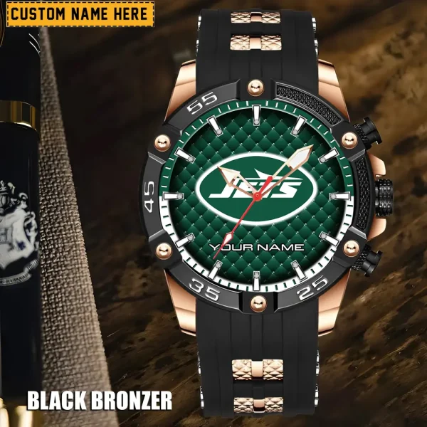 New York Jets Mens Silicone Waterproof Date Fashion WristWatch ANZSSFWW090