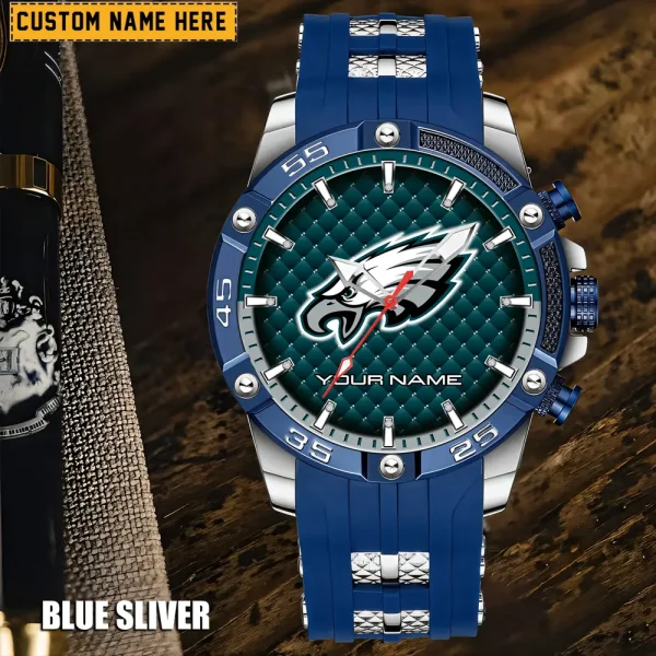 Philadelphia Eagles Mens Silicone Waterproof Date Fashion WristWatch ANZSSFWW091 - Image 5