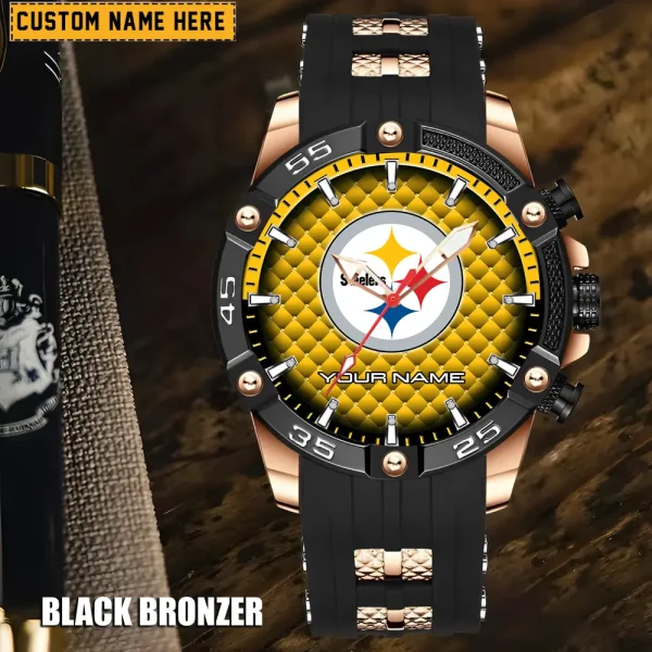 Pittsburgh Steelers Mens Silicone Waterproof Date Fashion WristWatch ANZSSFWW092