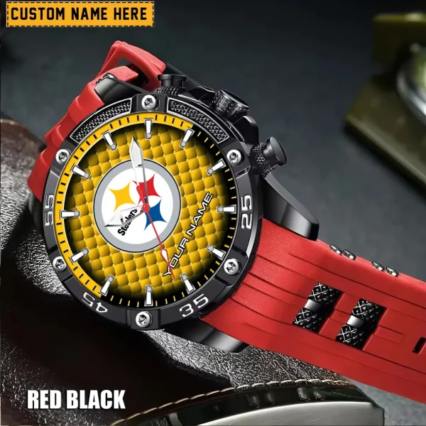 Pittsburgh Steelers Mens Silicone Waterproof Date Fashion WristWatch ANZSSFWW092 - Image 2