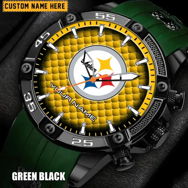 Pittsburgh Steelers Mens Silicone Waterproof Date Fashion WristWatch ANZSSFWW092 - Image 3