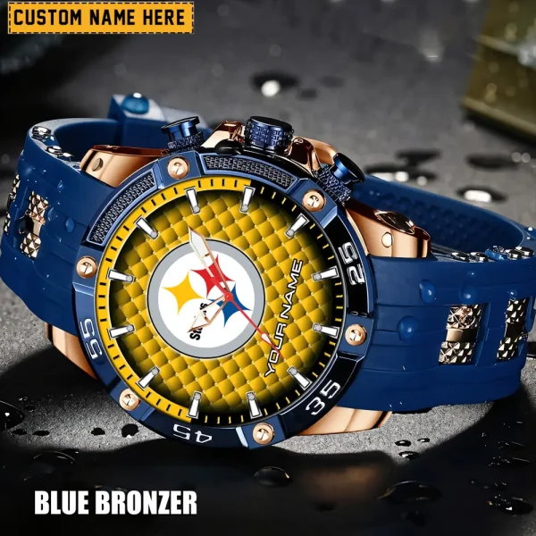 Pittsburgh Steelers Mens Silicone Waterproof Date Fashion WristWatch ANZSSFWW092 - Image 4