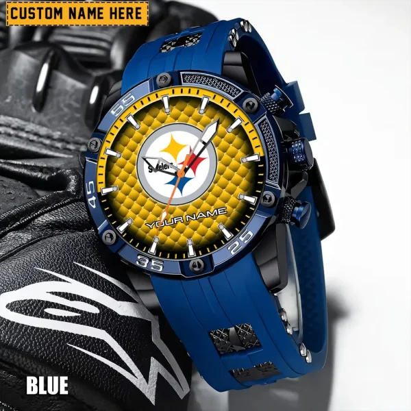 Pittsburgh Steelers Mens Silicone Waterproof Date Fashion WristWatch ANZSSFWW092 - Image 6