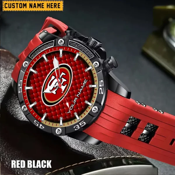 San Francisco 49ers Mens Silicone Waterproof Date Fashion WristWatch ANZSSFWW093 - Image 2