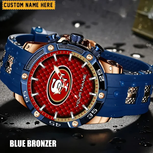 San Francisco 49ers Mens Silicone Waterproof Date Fashion WristWatch ANZSSFWW093 - Image 4