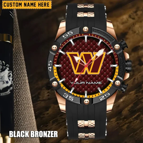 Washington Commanders Mens Silicone Waterproof Date Fashion WristWatch ANZSSFWW097