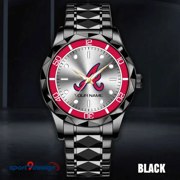 Atlanta Braves MLB Men Watch Classic Business Calendar Week Stainless Steel Waterproof MTTDMW324