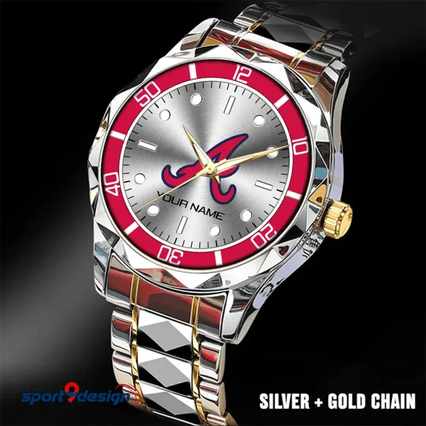 Atlanta Braves MLB Men Watch Classic Business Calendar Week Stainless Steel Waterproof MTTDMW324 - Image 2